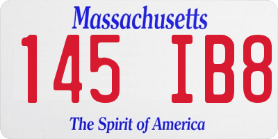 MA license plate 145IB8
