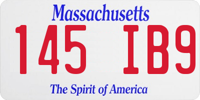 MA license plate 145IB9