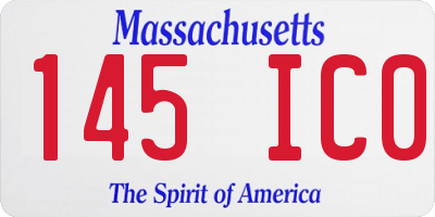 MA license plate 145IC0