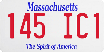 MA license plate 145IC1