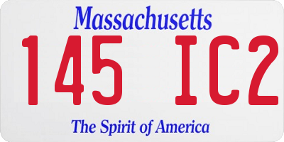 MA license plate 145IC2