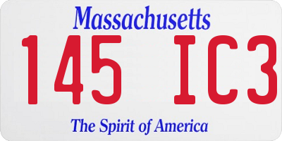 MA license plate 145IC3