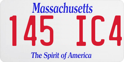 MA license plate 145IC4