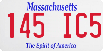 MA license plate 145IC5