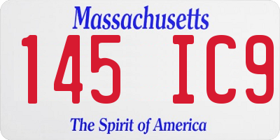 MA license plate 145IC9