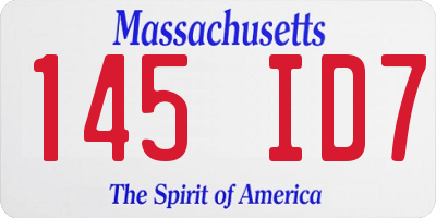 MA license plate 145ID7