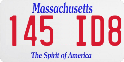 MA license plate 145ID8