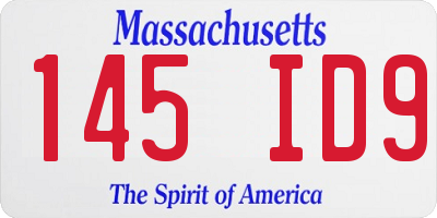 MA license plate 145ID9