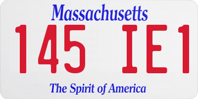 MA license plate 145IE1