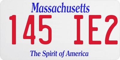 MA license plate 145IE2