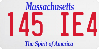 MA license plate 145IE4
