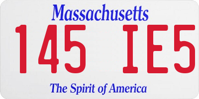 MA license plate 145IE5