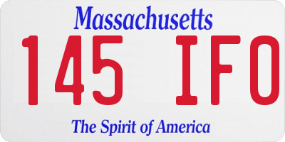 MA license plate 145IF0