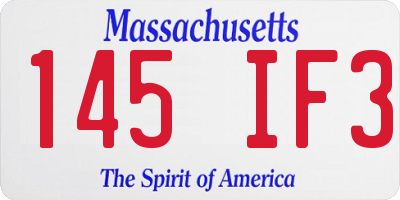 MA license plate 145IF3