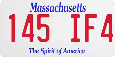 MA license plate 145IF4