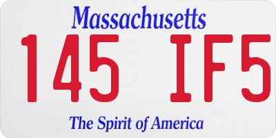 MA license plate 145IF5