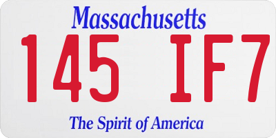 MA license plate 145IF7