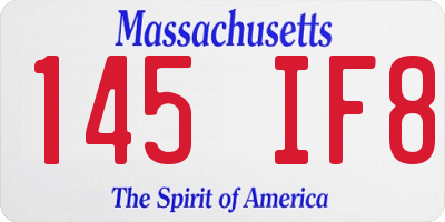 MA license plate 145IF8