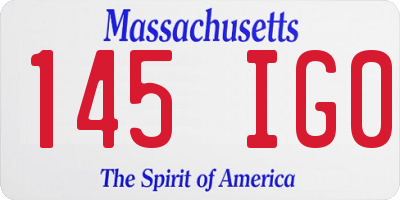MA license plate 145IG0