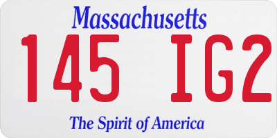 MA license plate 145IG2