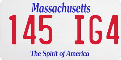 MA license plate 145IG4