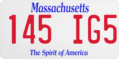 MA license plate 145IG5