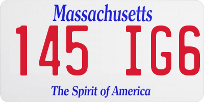 MA license plate 145IG6