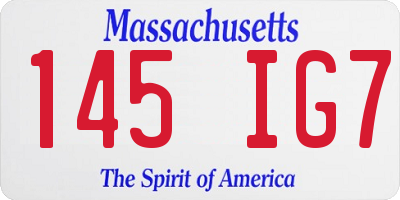MA license plate 145IG7