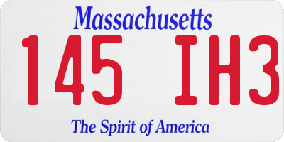 MA license plate 145IH3