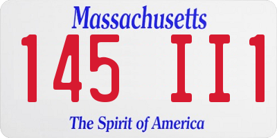 MA license plate 145II1