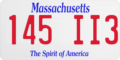 MA license plate 145II3