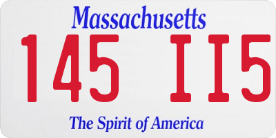 MA license plate 145II5