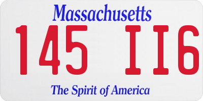 MA license plate 145II6