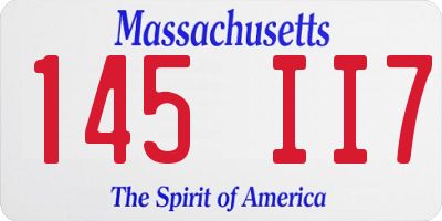 MA license plate 145II7