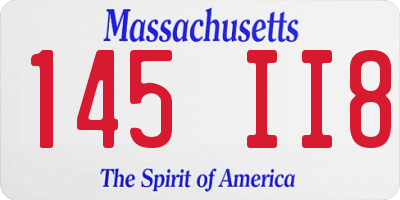 MA license plate 145II8