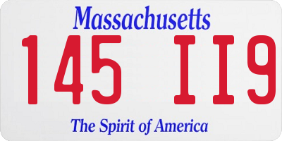 MA license plate 145II9