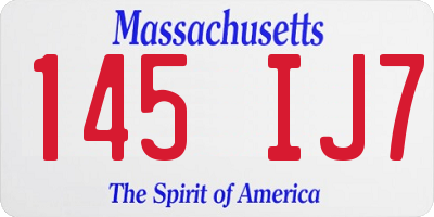 MA license plate 145IJ7