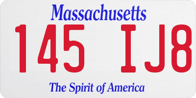 MA license plate 145IJ8