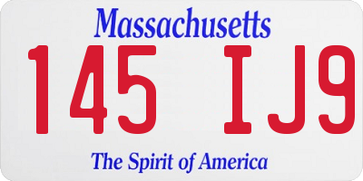 MA license plate 145IJ9