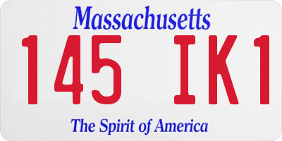 MA license plate 145IK1