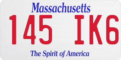 MA license plate 145IK6