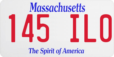 MA license plate 145IL0