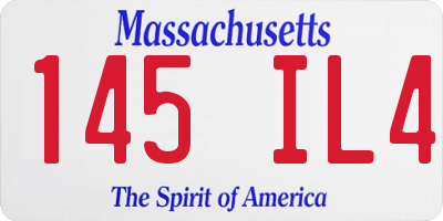 MA license plate 145IL4