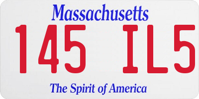 MA license plate 145IL5