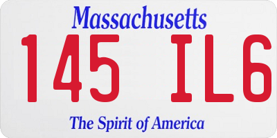 MA license plate 145IL6