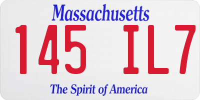 MA license plate 145IL7