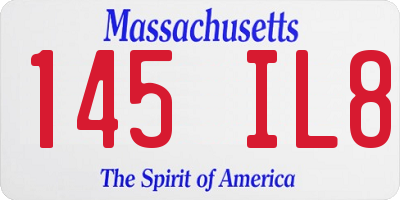 MA license plate 145IL8