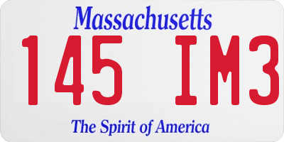 MA license plate 145IM3
