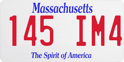MA license plate 145IM4