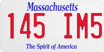 MA license plate 145IM5